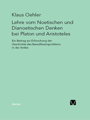 cover image of Die Lehre vom Noetischen und Dianoetischen Denken bei Platon und Aristoteles